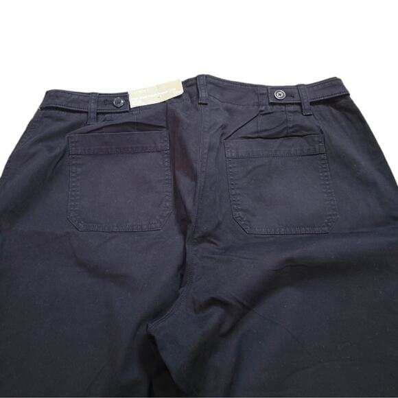 Talbots High Waist Patch Pocket Navy Blue Cropped Chino Pants Plus Size 16W New! - Picture 3 of 13
